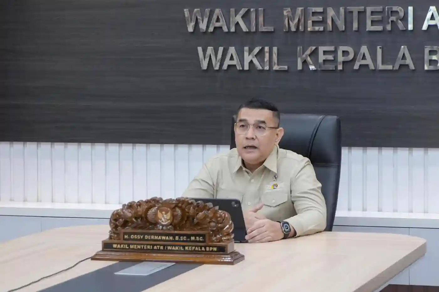 Wamen ATR Ossy Dermawan saat webinar nasional MAPPI