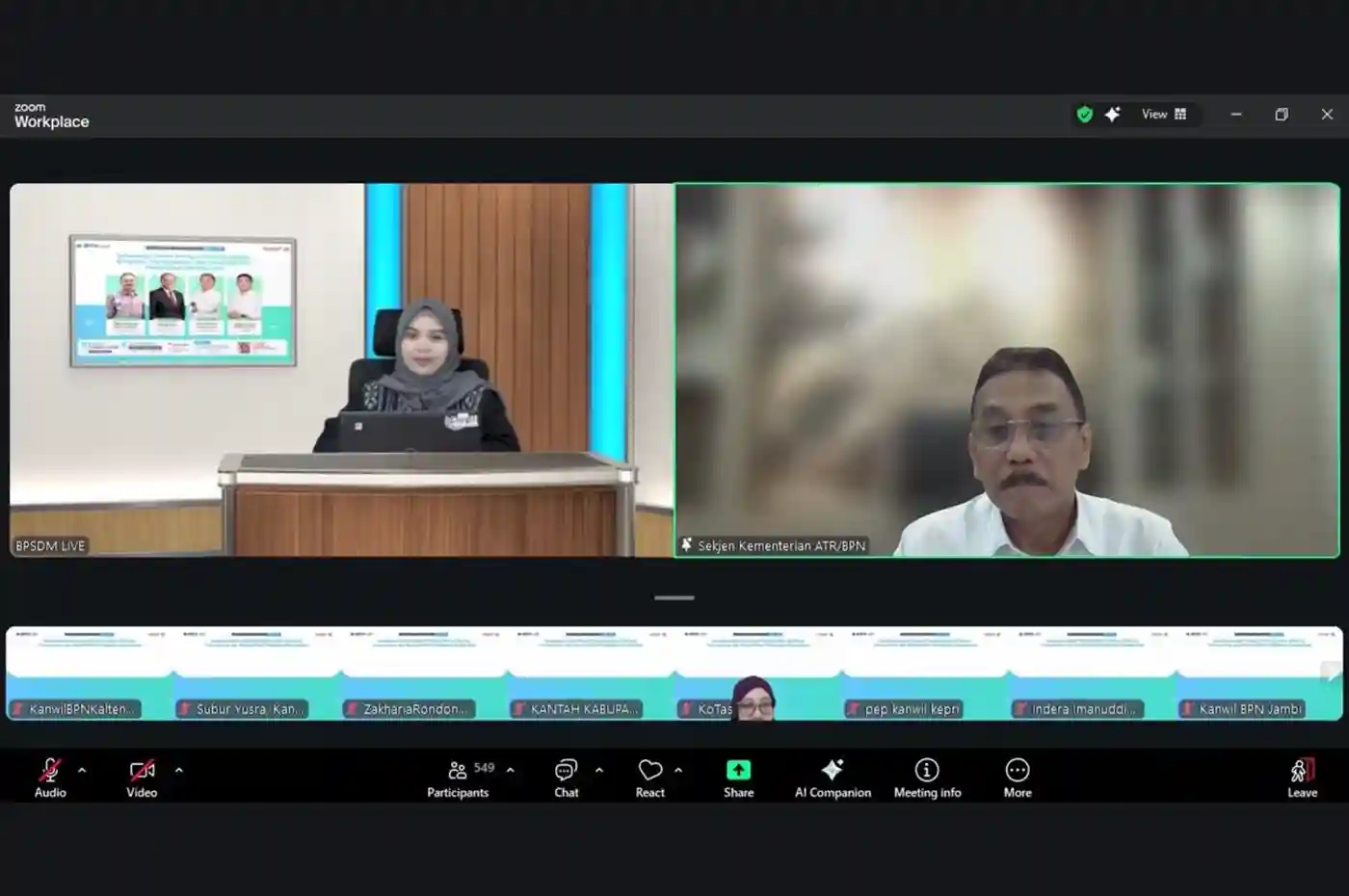 Webinar nasional ATR BPN tentang transparansi pengadaan barang dan jasa pemerintah