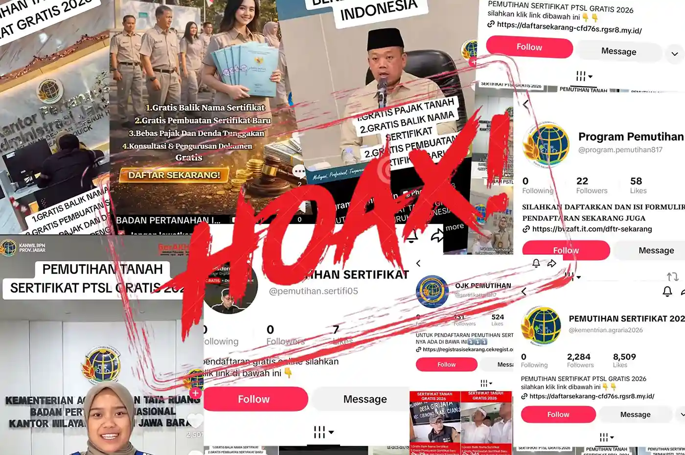 Hoax program pemutihan sertipikat tanah