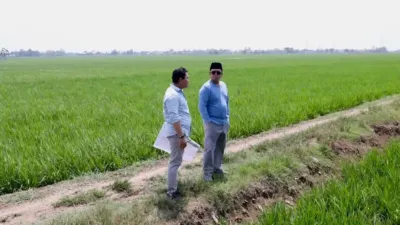 Nusron Wahid meninjau lahan sawah Indramayu untuk kawasan industri