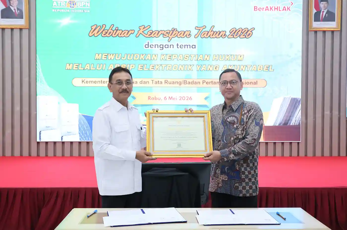 penghargaan anri untuk atr bpn atas arsip statis 2026