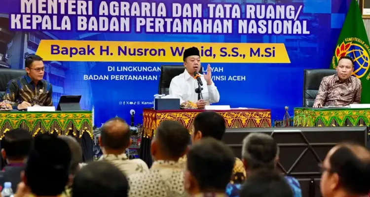 menteri nusron wahid dorong transformasi layanan pertanahan di provinsi aceh