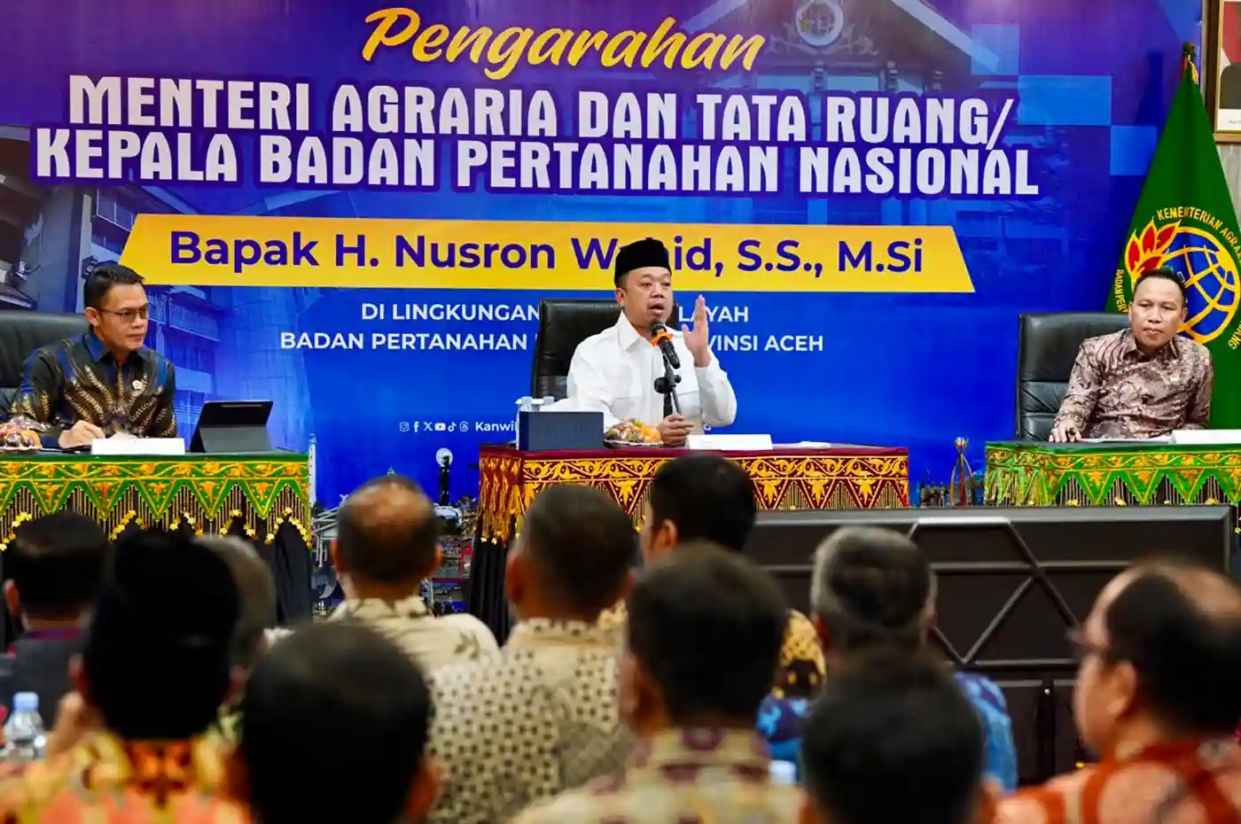 menteri nusron wahid dorong transformasi layanan pertanahan di provinsi aceh