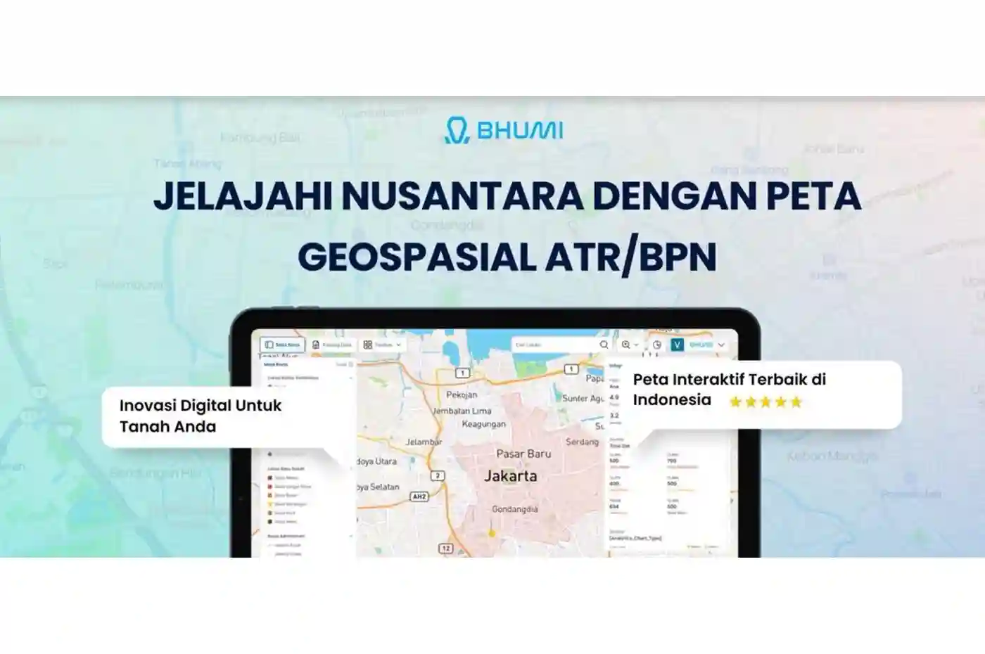 tampilan layar platform peta digital bhumi atr bpn